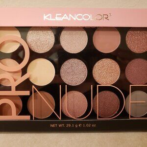 PRO NUDE PALETTE BY KLEANCOLOR 15 LARGE SHADOW POT